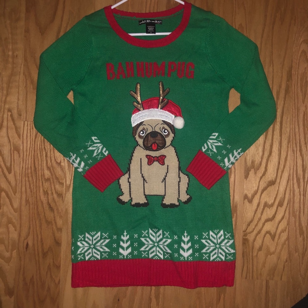 Bah Hum Pug Christmas Sweater